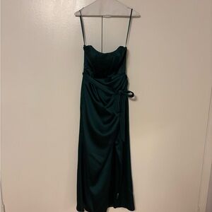 Revelry Amara Satin Emerald Dress